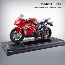 1pc 1:18 Diecast Alloy Racing Motorcycle Model With Base, Mini Simulation Sport Racing Bike Desktop Ornament, Collectible Toy Gift For Motorcycle Enthusiast - Black - View 10
