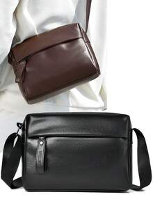 New PU Crossbody Bag, Business Casual Bag, Student Bag, Commuter Bag, Premium PU Material, - Multicolor - View 1
