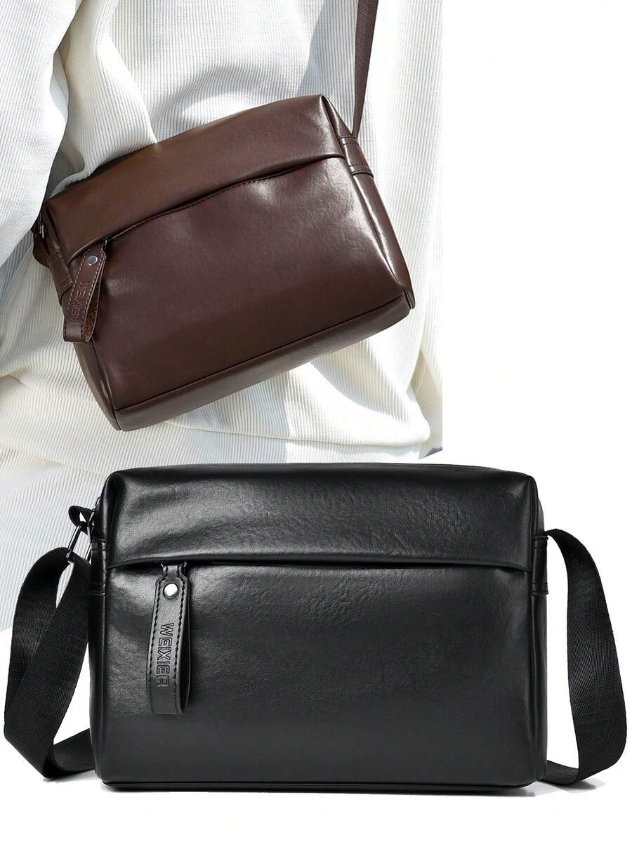 New PU Crossbody Bag, Business Casual Bag, Student Bag, Commuter Bag, Premium PU Material, - Multicolor - View 1
