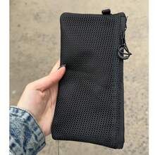 Transparent Mesh Zipper Pencil Case, Large Capacity Aesthetic Stationery Storage Bag, Suitable For School And Office Supplies - A - View 9