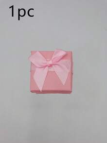Square Ribbon Bow Jewelry Gift Box, Multi-Color Cardboard Small Storage Box With Black Lining, Suitable For Rings, Earrings, Necklaces, Wedding, Proposal, Birthday Gift Packaging - Multicolor - View 13