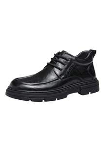 CAMEL CROWN Men's Business Casual Leather Shoes, Soft Sole, Anti-Slip, Comfortable, Breathable, Suitable For Formal Occasions - Black - View 2