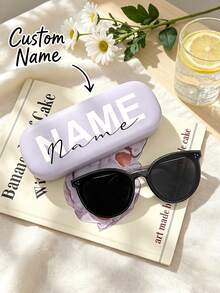 Customized Name Glasses Case, Personalized Hard Shell Glasses Case, Women's Customized Hard Shell Glasses Case, Customizable Birthday Gift, Customizable Protective Glasses Case, Valentine's Day Gift, Decoration, Minimalist Modern Appearance, Unisex, Friends - Multicolor - View 4