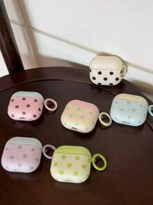 Casing Pelindung Minimalis Motif Macaron Polka Dot untuk Pods 4, Kompatibel dengan Apple Pod 3, Pro Earphone Shell Generasi ke-2, Bluetooth Nirkabel Generasi ke-3, Pod Pro Generasi ke-4, dan Generasi ke-5. - Biru dan Kuning - View 10