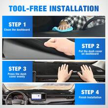 Nilight Dash Cover Compatible With Ford Maveri 2022-2024 & 2020-2024 Explorer, Custom Fit Suede Dashboard Mat Non‑Slip Sunshade Glare Protector Interior Accessories Black - A - View 6