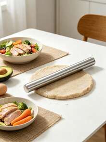 Smooth Stainless Steel Rolling Pin, One-Piece Molded Dough Roller, Non-Stick And Easy To Clean, Suitable For Dumplings, Pies, Pizza, Cookies Baking, Multiple Sizes Available, Suitable For Home And Outdoor Baking, Perfect For Halloween, Christmas, Thanksgiving Party Food And Dough Preparation - View 6