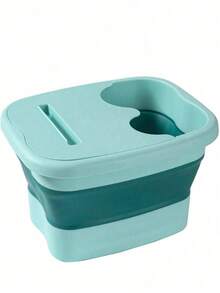 1pc Foldable Adult Foot Massage Basin, Suitable For Home And Dorm, Minimalist Design With Cover, Deep Immersion Foot Bath, Ergonomic Design, Suitable For Travel And Home Use, Great Gift For Parents, Relatives And Friends, Housewarming Gift - Green - View 14