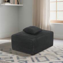 96'' Cloud Sectional Couch, Soft Gray Sectional Sofa,(Pedals Can Be Purchased Separately, And Can Be Combined With Sofa) Boneless Corduroy Sofa With Deep Seat,Modern Modular Couch For Living Room, No Assembly Required,Sofa De Sala,Muebles Para Sala. - 灰色 - 查看 12