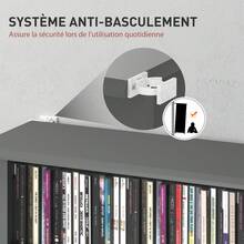 HOMCOM Racks à CD & DVD - Gris - Voir 7
