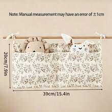 Yue Ye 1pc Baby Stroller Storage Bag, Diaper Hanging Bag, Double Pockets, Large Capacity, Pure Cotton Crepe Fabric, Baby's Halloween Gift - Multicolor - View 10