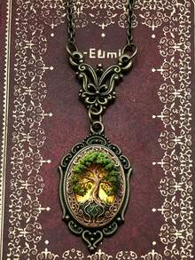 1pc Gothic Vintage Dark Subculture Magnifying Glass Pendant Necklace, Suitable For Women, Steampunk Victorian Style Monochrome Jewelry, Daily Accessory, Holiday Gift, Halloween Accessory (Please Check The Size Chart Before Purchasing) - Multicolor - View 21