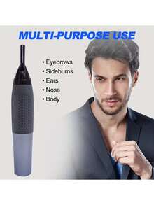 Multifunctional Eyebrow Trimmer, Electric For Men, Nose Hair Trimmer, Rechargeable Facial Hair Shaver Painless Detail Trimmer With Sharp Blade For Eyebrows, Sideburns, Nose And Ear Hair - Black - View 2