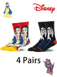1/2/4 Pairs Disney Socks Women's Halloween Long Socks Villain Witch Gift Christmas Mid-Calf Socks Winter Funny Socks - Multicolor - View 11