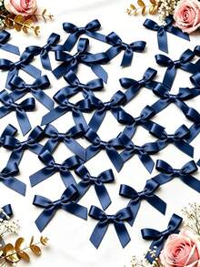 (50pcs/Pack) 4cm Ribbon Bows, Multiple Colors Available, Suitable For Gift Decoration And Hair Clip/Headband Making, Valentine's Day Gift - Plain Bow - View 11