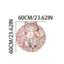1 buah Karpet Bulat Motif Kucing Berbaring Warna Pink, Bahan Imitasi Kasmir, Keset Kamar Mandi, Karpet Kamar Mandi, Keset Pintu, Karpet Kecil, Karpet, Keset Lantai, Dekorasi Rumah, Karpet Area, Keset Luar Ruangan, Dekorasi Rumah, Karpet Area, Karpet Kamar Tidur, Karpet yang Dapat Dicuci - MultiWarna - View 14