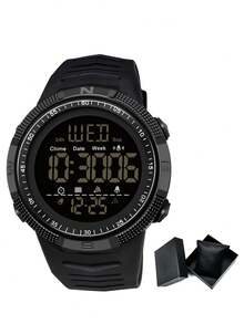 SANDA. SANDA Single Display Digital Watch For Men, Fashion Student Wristwatch With Luminous & Waterproof Function - one-size - View 11