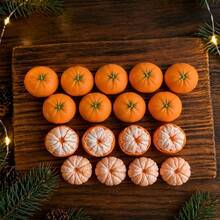 1pc 9-Cavity 3D Mini Orange Silicone Candle Mold - Realistic Peeled Citrus Shape Casting Mold, Suitable For DIY Aromatherapy Candles, Soap, Epoxy Resin, Plaster Diffuser Stone And New Year, Christmas Home Decor And Autumn Holiday Gift Craft Making - White - View 7