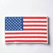 美國國旗圖案熨燙刺繡補丁－趣味設計－易縫製或熨燙，耐用布料徽章，適用於個性化夾克、包包、DIY手工藝等 - 熨燙款 - 查看 5
