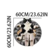 1pc Black And White Lying Cat Letter Round Rug, Faux Cashmere, Bathroom Mat, Bathroom Carpet, Door Mat, Small Rug, Carpet, Floor Mat, Home Decor, Area Rug, Outdoor Mat, Home Decor, Area Carpet, Bedroom Carpet, Washable Carpet - Multicolor - View 11