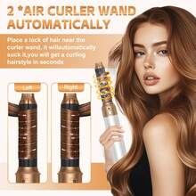 Hair Dryer Brush 5 In 1, Blow Dryer Brush Set With Air Curler Wrap Hair Styler, Negative Ionic Blow Dry Brush, Detachable Hair Tool For Curling, Volumizer,Straightener,Drying - White - View 3