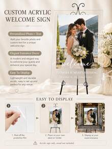 Photo Wedding Welcome Sign, Wedding Rehearsal Sign, Modern Wedding Sign, Acrylic Welcome Sign, Wedding Photo Sign, Welcome To Our Wedding - Multicolor - View 4