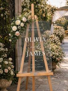 Photo Wedding Welcome Sign, Wedding Rehearsal Sign, Modern Wedding Sign, Acrylic Welcome Sign, Wedding Photo Sign, Welcome To Our Wedding - Multicolor - View 5