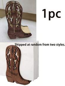 1pc Western Cowboy Boot Napkin Holder, Country Brown Open Top Design, Sturdy Base, Suitable For Kitchen, Farmhouse, Western Theme Party Decor, Home, Office, Cowboy Theme Events, Durable And Vintage Charm - Multicolor - View 12