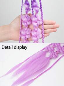 باروكة ذيل حصان 24 بوصة بتدرج لوني وتجعيدات فقاعية على شكل عجينة مقلية، مضفرة يدويًا بثلاث خصلات، بأسلوب هيب هوب نسائي - متعدد الألوان - مشاهدة 4