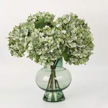 6pcs Artificial Hydrangea Bouquet, Fake Flower Plants, Room Decor, Garden Autumn Decoration, Dining Table Decor, Birthday Party Decoration, Wedding Flower Basket, Bridal Bouquet, Home Decor, Restaurant, Bedroom, Windowsill Decor, Vase Decoration, Valentine's Day Gift, New Year Decoration, Outdoor Garden, Back To School Season - Green - View 5