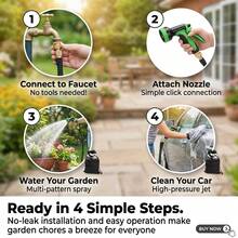 100FT Heavy-Duty Garden Rubber Hose With 10 Function Nozzle, Heavy-Duty Super Strong Solid Brass Fittings, Outdoor Water Hose, Car Wash Water Pipe, Courtyard Watering, Pet Shower, Smooth Hose Design, Durable Material. - 黑色 - 查看 11
