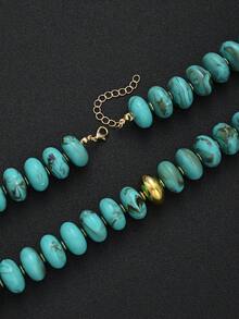 3/4pcs Fashion Minimalist Exaggerated Old Money Style Bohemian Chunky Beaded Starfish Faux Pearl Gold Necklace Set, Multi-Layer Stackable, Women's Summer Beach Vacation Date Party Holiday Birthday Gift For Girlfriend Mom Friend Wife, Daily Versatile - Multicolor - View 3