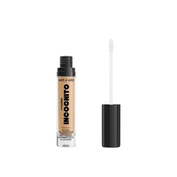 Wet n Wild Mega Last Incognito All-Day Concealer mit voller Deckkraft Medium Honey 5.5ml - Mattes Finish, Mittlere Deckkraft, Sheabutter, Süßholzwurzelextrakt, Mangosamenbutter, Feuchtigkeitsspendend, Ganztägig tragbar