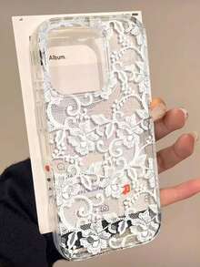 1件透明蕾絲手機殼，適用於 Apple 17 Pro Max/12/16 Plus - 白色 - 查看 2