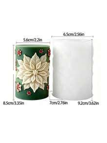 Holly Leaf Embossed Cylindrical Silicone Candle Mold, Reusable And Easy Release, Suitable For Aromatherapy Candles, Plaster, Epoxy Resin, Handmade Soap Crafts, Embossed Holly Leaf Cylindrical Design, Home Desktop Decor, Candle Making Mold, Suitable For DIY Enthusiasts, Christmas, New Year, Thanksgiving, Halloween - A - View 6