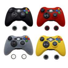Compatible With XBOX 360, 1pc Game Controller Silicone Protective Cover + 2pcs Joystick Caps Set, Dust-Proof, Scratch-Resistant, Anti-Slip, Enhanced Gaming Control Feel - View 1