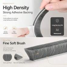 10m Self-Adhesive Sealing Tape, Used For Door Frame And Sliding Window Frame Sealing, Sound-Insulating Material, Dust-Proof And Wind-Proof, Wear-Resistant, Suitable For Home Decor, Can Fill Sliding Door And Window Gaps - A - View 10