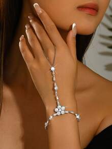 1pc Fashion Minimalist Flower Hand Chain, Summer Beach Party Jewelry, Suitable For Wedding Banquet - Multicolor - View 9