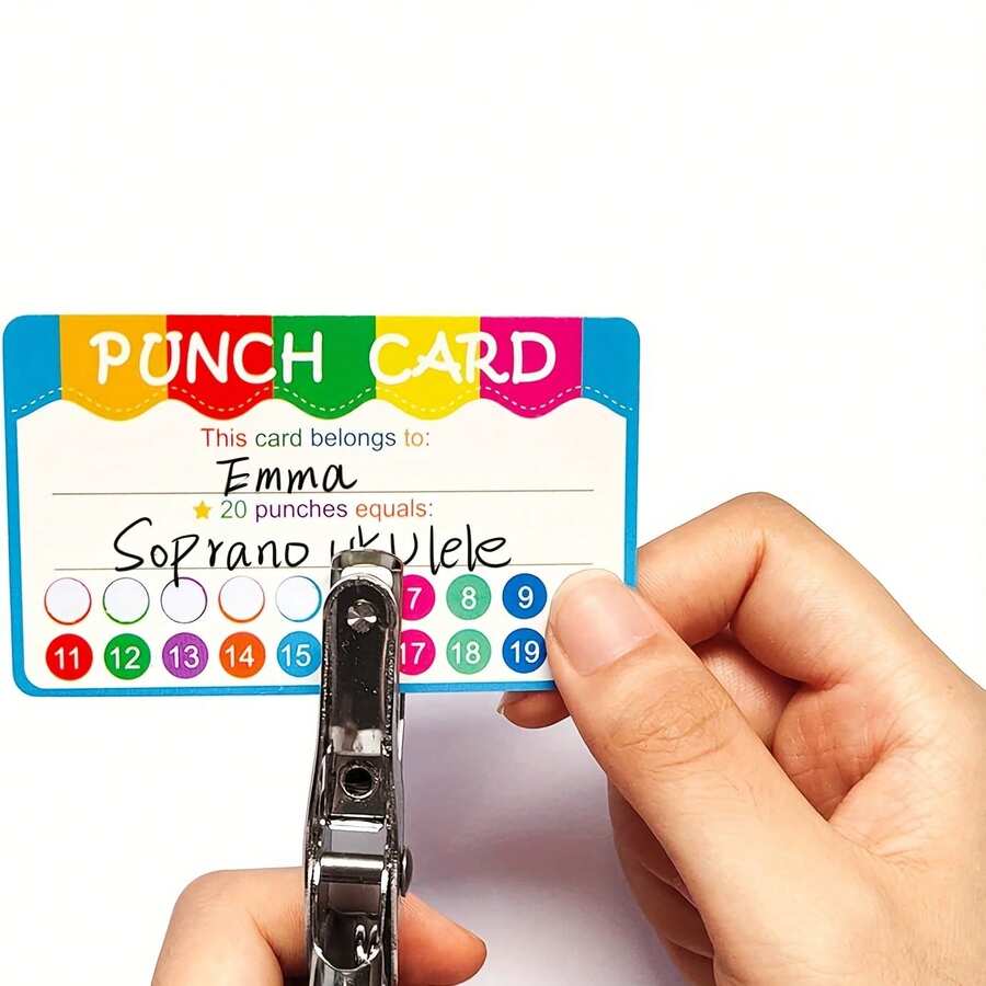 50Pcs/Pack Perforated Cards, Rainbow Header 20-Point Numbered Punch Cards, Suitable For Home, Family Gathering Games, Teacher Daily Classroom Management, Physical Store Promotions, Party Game Reward Settings And More - A - View 1