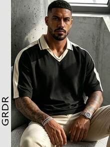 GRDR Men's Summer Casual Short Sleeve T-Shirt, Fashionable Minimalist Solid Color Short Sleeve Suitable For Running And Daily Wear - Black - View 9