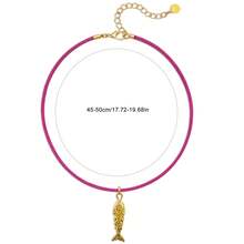 Women's Fish-Shaped Necklace, Fish-Shaped Pendant, Rose Red Rope | Braided Rope Necklace, Suitable For Daily Fashion Wear, Fashionable Personalized Rope Necklace - Pendant Necklace - View 6