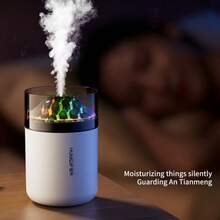便攜式迷你桌面加濕器 USB供電，360°出霧超音波加濕器，彩色LED氛圍燈香氛擴香機，適合旅行與居家使用 - Mist - 查看 9