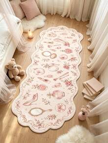 1pc Cosmetic Pattern Floor Mat, Bathroom Mat, Bathroom Rug, Door Mat, Small Rug, Carpet, Floor Mat, Bedroom Decor, Washable - Multicolor - View 1