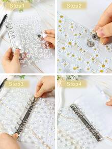 1pc A6 Transparent Loose-Leaf Binder, Daisy Snap Button Transparent File Bag, PVC File Protection Bag, Scrapbook Kit, Minimalist Essentials And Folders And File Bags, Office Document Storage Supplies, Photo Card Storage, Scrapbook, Receipt Storage, Notebook Cover, Back To School Supplies, Office Supplies, Library Supplies, Study Supplies, DIY Manual, Sticker Collection, Party Gifts - Daisy - View 9