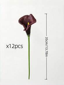 12/6/1 Burgundy Red PU Artificial Calla Lily Bouquet, Bohemian Style Wedding Home Party Decoration & Holiday Gift (Slight Color Difference Does Not Affect Use) Room Decoration Aesthetic, Garden Decor, Garden Accessories, Garden Decor Outdoor Plants, Teacher Gifts For Pupils, Party Decorations Summer - Wine Red - View 7