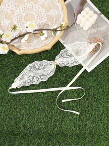 1pc Lace Wide Band Alloy Ocean Element Decorative Knotted Headband, Breathable Comfortable Women's Hair Hoop, Vintage Bohemian Style Summer Early Autumn Daily Outing Beach Wedding Outdoor Hair Accessory - Multicolor - View 9