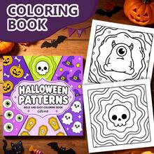 GDTME 2027 New Halloween Pattern Coloring Book, 1 Book 24 Pages 20cm*20cm, Glossy Cover 120g Thick Paper, Skeleton Pumpkin Ghost Halloween Pattern Line Art, Stress Relief Leisure Book, Perfect Halloween Gift For Adult Holiday Art Lovers - Halloween Pattern - View 15