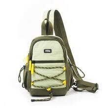 Unisex Mini Hiking Backpack, Color Block Small Outdoor Daypack With Elastic Rope Decor, Padded Adjustable Shoulder Straps - Multicolor - View 14