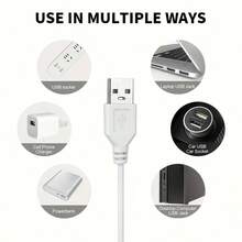 1 st LED-ljuslist, USB-driven, 5V spänning, 501 strömbrytarkontroll, självhäftande baksida för enkel installation, anpassningsbar längd och flexibel vikning, lämplig för sovrum, vardagsrum, TV-bakgrundsbelysning, sminkspegelbelysning och mer, högtidspresent - Multifärgad - Visa 7