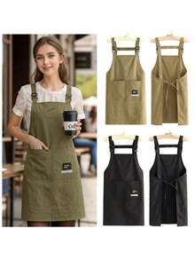 1 Buah Celemek Dapur Tahan Air & Minyak, Cocok untuk Penggunaan di Rumah, Dengan Kantong, Poliester Anti Noda, Celemek Masak untuk Rumah, Restoran, Kerajinan Tangan, Berkebun, BBQ, Sekolah, Kafe, Unisex, Hadiah Natal yang Luar Biasa - MultiWarna - View 2