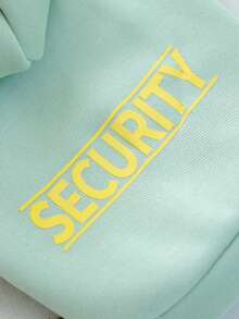 PETCIRCLE 1PC Pet Clothes Small Dog Puppy Cute Pet Windproof Cold-Proof Hooded Simple Solid Color Letter Print Sweatshirt Series Yellow SECURITY + Solid Color Sweatshirt - Bean Green - Multicolor - View 6